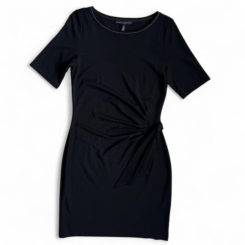Black Ruched Side Tie Dress Women's Small
